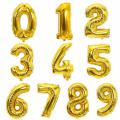 Number Foil Balloons Golden Color Digits Customized Numbers For Birthday and Party Decor - 0,1,2,3,4,5,6,7,8,9. 
