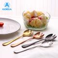 GOIKEA Sturdy Kitchen Tools Colorful Long Handle Stainless Steel Spoon Fork Set for Dessert Cake Soup Salad Coffee Ice Cream Kitchen Utensil Cutlery Flatware. 