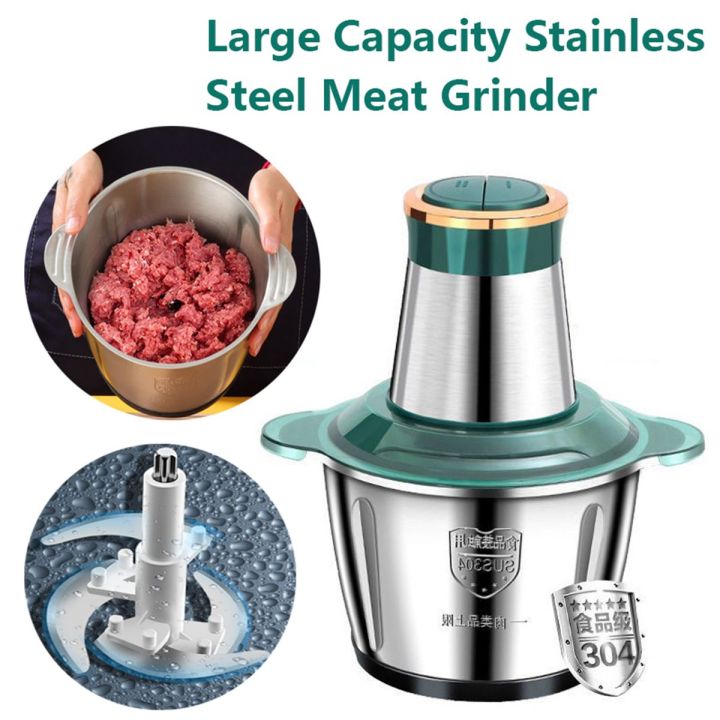 Imported Imported Electric Chopper Machine  , 3L Stainless Steel 1000W with 4 Blades, - Multifunctional Food Processor, Meat Grinder, Hand Chopper, Blender Machine ,Vegetable Cutter, Mixer Machine, Qeema Machine for Kitchen Accessories