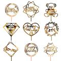 Acrylic Happy birthday / Engagement / Anniversary with stars Gold / Silver and Multicolor Cake Topper Acrylic Cake Toppers Happy Birthday Cake Topper Cake Decoration Party Supplies for Children or Adults Various Cupcake Topper. 