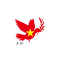 China Rainbow National Face School Day Sports Games Five Star Red Flag Tattoo Sticker. 