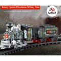 Classic Battery Operated Military Train Track Play Set Army Train Set With Flashlights, Sounds And Smoke. 
