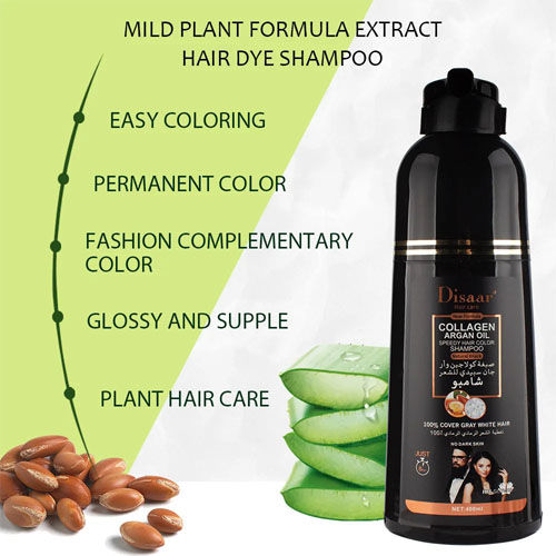 100% Original Collagen Argan Oil Speedy Hair Color Shampoo Cover Gray & White Hair Natural Black Hair Dye Shampoo Repair Damaged 400ml in pakistan
