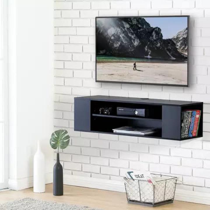 Latest Design LED TV wall cabinet TV floating wall unit Console 40x12x12 inch for Cable Boxes/Routers/Remotes/DVD Players/Game Consoles