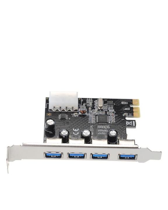 4 Port - PCI-E to USB 3.0 PCI Express Expansion Card - Multicolor