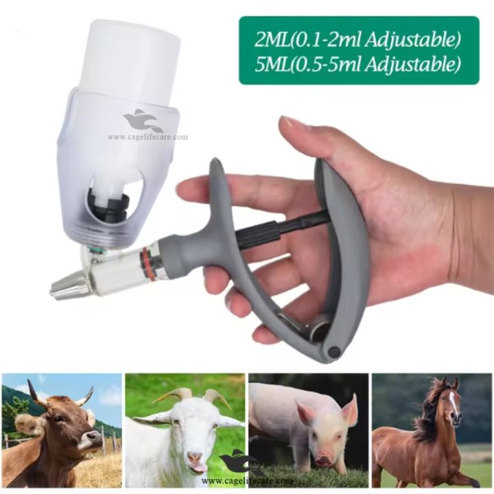 5ml Adjustable Veterinary Vaccine Gun For Poultry & Livestock Syringe (Vet Line) ( Imported )