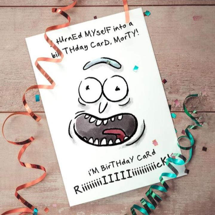 Rick and Morty Birthday Card Funny Greeting Gift for fans