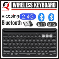 ViCTSING Wireless Wireless Keyboard , Model PC303A, Metal Body Keyboard, Dual Mode Bluetooth Keyboard with Integrated Holder. By Q M Shop.. 