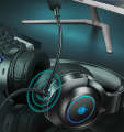 Phonikas Q9 Gaming Bluetooth Wireless Headphones With Removable External Mic - PHOINIKAS Q9 Gaming Headset 3.5mm Wired/Wireless bluetooth5.0 40mm Driver LED Light Over-ear Headphone with Mic for Computer PC PS3/4. 