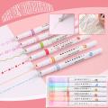 Creative Line Shaped Highlighters 6 Pens Set For Kids Drawing. 