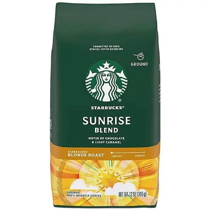 Starbucks Sunrise Blend, Starbucks Blonde Roast Ground Coffee, 100% Arabica, 12 oz 340g