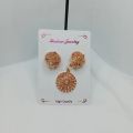 Beautiful Round-Shaped Locket with Matching Earrings- Locket Set for Girls. 