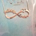 Infinity 2 names with Heart Any Name Nickel Plated Brass Made. 