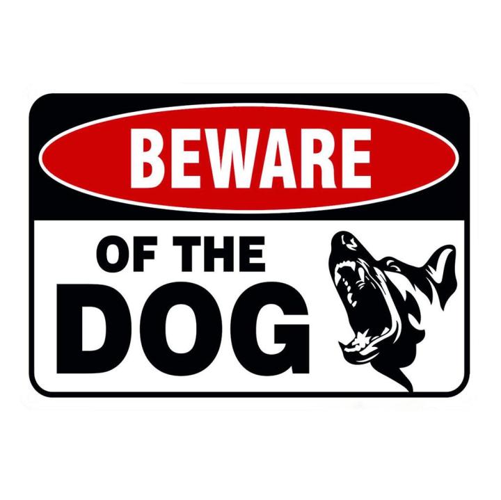 Beware Of The Dog Logo Iron Sign, There Are Dogs  Metal Warning Sign