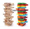 JENGA Wooden Stacking Game Tower Challenge Wooden Colored Blocks Puzzle Toy 54 PCs. 