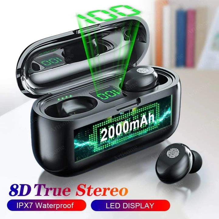 i12 Black TWS Wireless Earbuds with Bluetooth 5.0 and Touch Control Charging Case