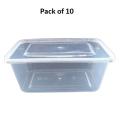 Pack of 10 - Disposable Plastic Boxes. 