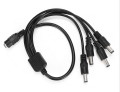 1 Female to 4 Male Splitter DC Cable 4 way power supply Plug Extension connector cord for CCTV Camera 12V 5.5mm 2.1mm. 