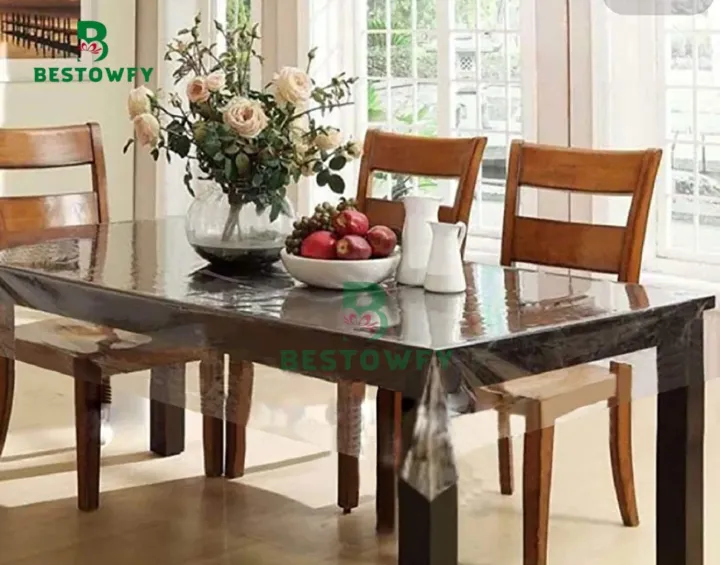 6%20Seater%20PVC(%207.5%20x%205%20Ft)%20Transparent%20Clear%20Dining%20Table%20Cloth%20/%20Cover%20Plastic%20Table%20Cover%20Protector%20Sheet%20Rectangle%20-%20Image%202
