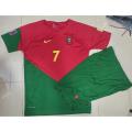 PURTGAL CR7 HIGH QUALITY EMBROIDERY FOOT BALL KIT FOR ADULT. 