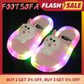 【FOOT SOFA】Cartoon LED Light Slippers for Kid Fashion Non Slip Unisex House Slippers Boys Girls Sandals Lightweight Comfortable Kid's Flip Flop. 