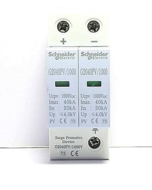 Schneider DC SPD Din rail 2P 1000V 20KA~40KA | 2pole Schneider DC SPD 1000V DC 40KA Protective Low-voltage Arrester Device with House Lightning Surge Protector | DC Spd 2Pole