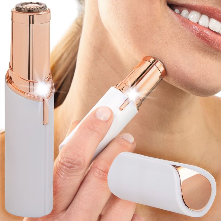Rechargeable Flawless Facial Hair Removal Machine For Women l Women's Beauty Tool Painless Hair Remover l Hair & Eye Brow Shaper l upper Lips Hair Removing Machine with Light  l  women facial hair removing