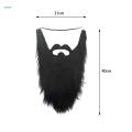 Long Beard Costume Fake Mustache Fake Beard Mustaches Dwarf Gnome Beard Costume Accessories Dress Up for Party Cosplay Supplies , Black. 