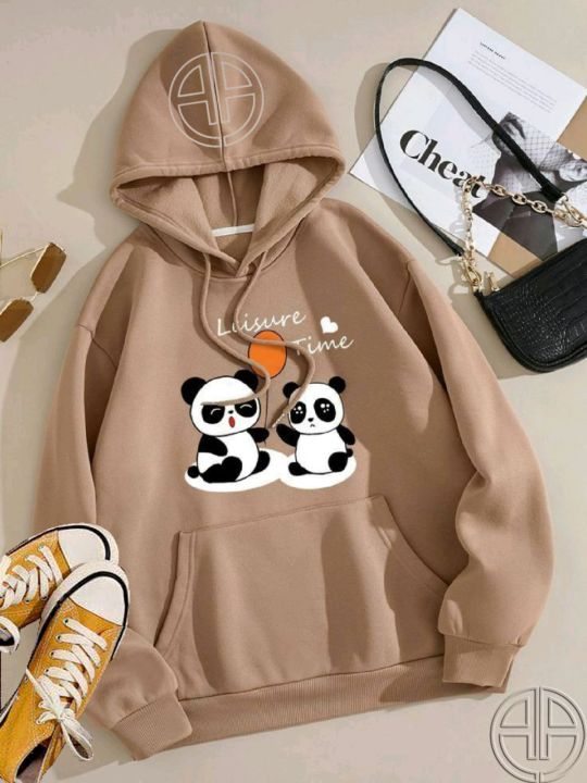 Aua n Co Panda Printed Hoodie For Women and Girls