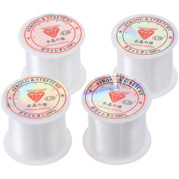 4Rolls Invisible String for Hanging Clear Fishing Line for Crafts Nylon Clear Thread Clear String for Bracelets for Pearl Necklace