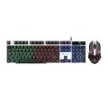 RGB Lights Keyboard and Mouse Wired Keyborad and Mouse Ice Armor BT-300 White and Black. 