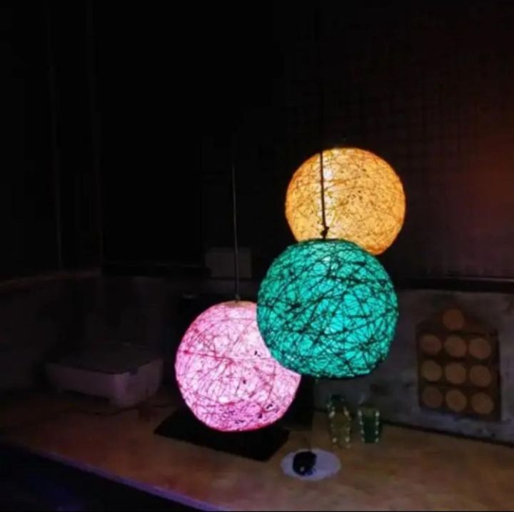 One ball string light indoor decoration yarn globe Multicolor Medium Suspension lamp rattan ceiling light Round hanging DAAZLED