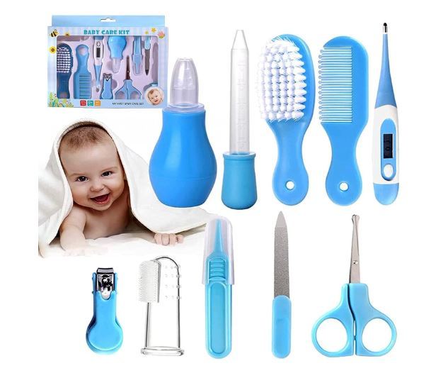 4/6/8/10/13PCS/Set Baby Health Care Kit Kids Nail Hair Health Care Thermometer Grooming Brush Clipper Teether Toothbrush Baby Essentials
