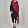 Crinkle Chiffon Dupatta Maroon 2.5 Yard For Women. 