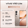 vivo V50 Lite - 8GB RAM - 256GB ROM - 6500mAh Battery - 90W FlashCharge - In-Display Sensor. 