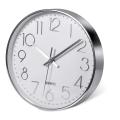 Premium Silver Wall Clock, Wall Decoration, Modern Silent Wall Clock for Home Office Kitchen (25cm, Silver). 