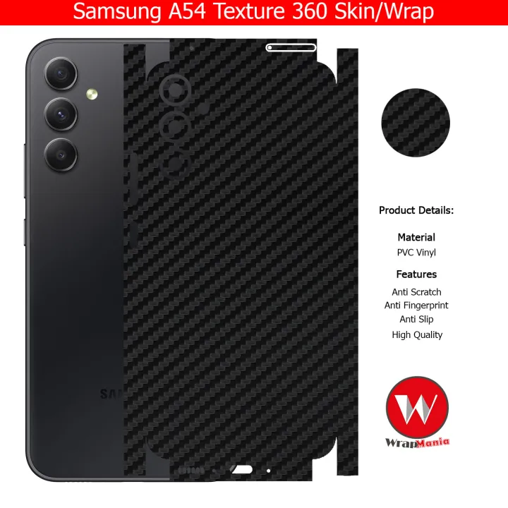 Samsung%20Galaxy%20A54%20Skin/Wrap%20360%20Protection%20Sheet/%20Carbon%20fiber/%20Matte/%20Transparent/%20Lamination%20Back%20And%20Sides%20Included%20Camera%20Skin%20-%20Image%202