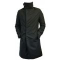 Men Long Gosling Synthetic Leather Cotton Black Coat Winter Jacket. 