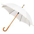Hi Charlie Wooden Handle Umbrella -White. 