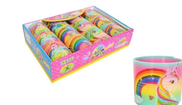 LARGE RAINBOW SPRING COIL SLINKY FUN KIDS TOY MAGIC STRETCHY BOUNCING