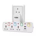 Mscien 3 Way Plug Extension with 2 USB Multiplug Wall Socket Extension with Individually Switches and Neon Indicators 13Amp Exte. 