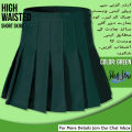 Skirts Store Women's High Waisted Casual Dress, School Uniforms Solid Pleated Short Skirt - Skirt For Women - Night Skirt For Women - Green Skirt. 