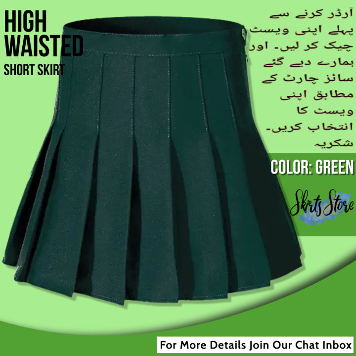 Skirts%20Store%20Women's%20High%20Waisted%20Casual%20Dress,%20School%20Uniforms%20Solid%20Pleated%20Short%20Skirt%20-%20Skirt%20For%20Women%20-%20Night%20Skirt%20For%20Women%20-%20Green%20Skirt%20-%20Image%204