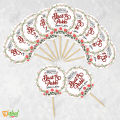 Customized Baat Pakki Mithai Cupcake Toppers Pack of 10 Engagement Topper for Wedding Party Celebration. 