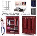 AmnaMart 3 DOOR PORTABLE FOLDING WARDROBE CUPBOARD DIY-Multicolor. 