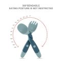 Good Quality Baby Silicon Spoons and Forks Set for Self-Feeding, Silicone Bendable Handle, Easy Grip Heat-Resistant, Self-feeding Flatware Sets for Kids. 