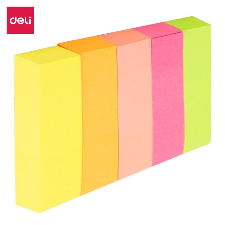 Deli - EA11402-Paper Index Tabs 50×12mm 5×100Sheets 5 Colors - Multicolor