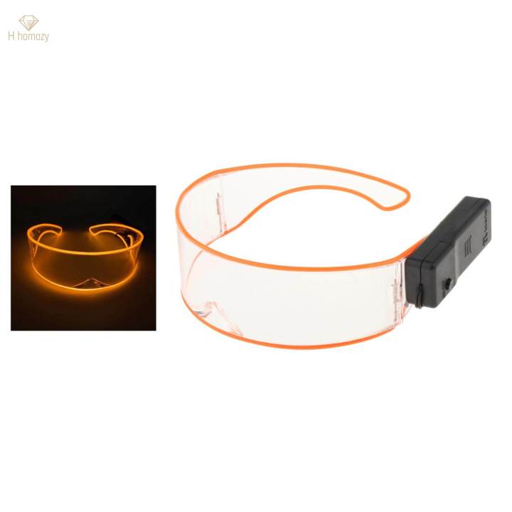 LED Visor Glasses Cybergoth Goggles Cosplay Party Eyewear Orange