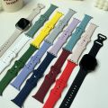 Applicable iwatch9 Apple S7 Watch Monochrome 8 Word Buckle Silicone Watch Strap Butterfly Buckle Sports ultra2 Watch band. 