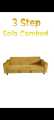 Sofa Combed Aram Design  3 Seater Stylish Emboss Tufting  Yellow Valvet & Colour Can be Customised {{ Special offer } Available. 
